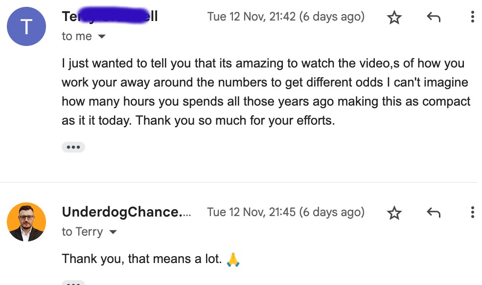 Message from Terry about the model videos and the numbers behind the odds