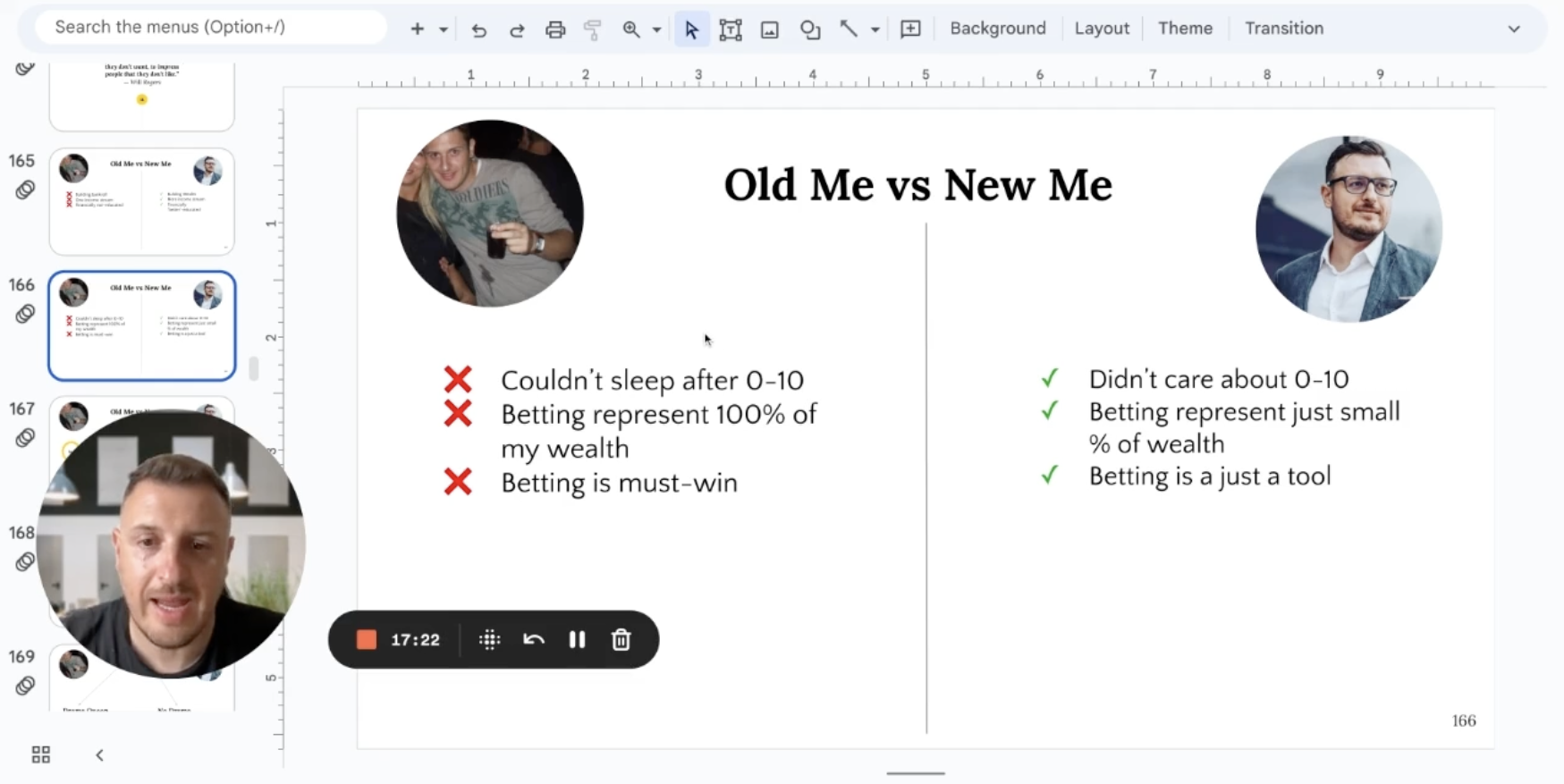 Toolkit lesson slide: Old Me vs New Me